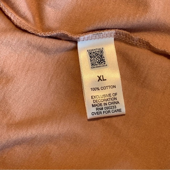 Fear of God FOG Men’s Essentials 3M Logo Blush Pink Boxy XL Shirt Authentic FW19 - Picture 7 of 10